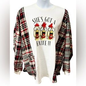 Upcycled Women's Campfire Shirt One Size Fits Most (S-3XL) Oversized